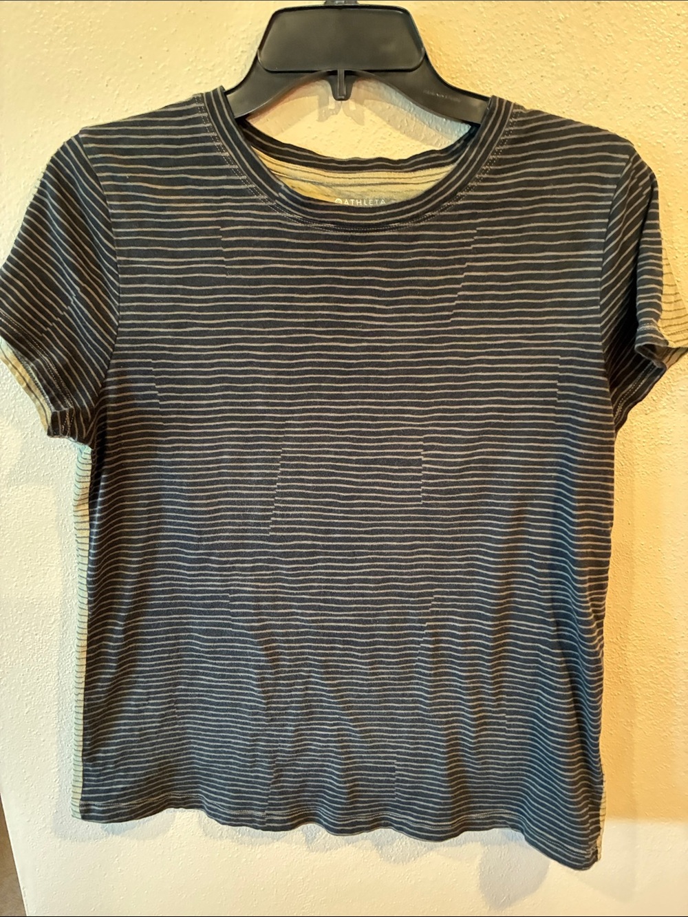 Athleta Striped Short Sleeve Tee in Black and Green